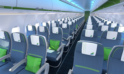 Thiết kế nội thất khoang phổ thông trên máy bay A321Neo.